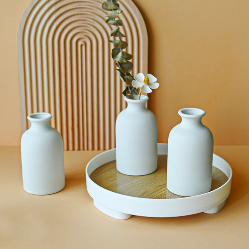 6 Pack Modern White 4.72'' Small Ceramic Vase Set of 6 for Living Room Bedroom Minimalist Fresh Flower Vases for Bouquet Home Decor Office Centerpieces Fireplace Nordic Gift for Fake Plant